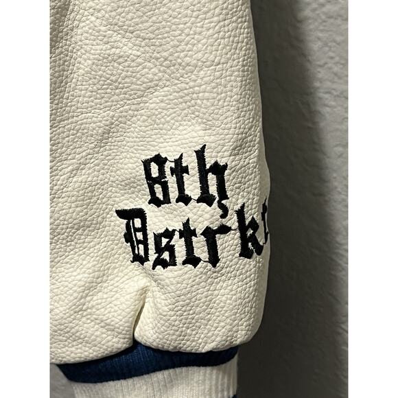 LOTR 8ighth Dstrkt Mens Royal Blue Long Sleeve Snap Bomber Jacket Size M - Picture 5 of 12